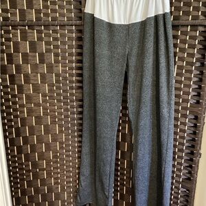 Gray and White Wide Leg Pants
